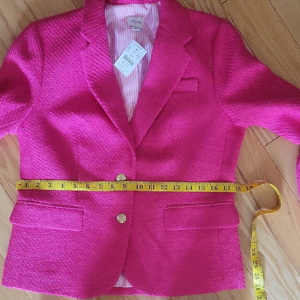 J. Crew Factory Schoolboy Tweed Blazer In Sweet Fuchsia - Picture 10 of 16